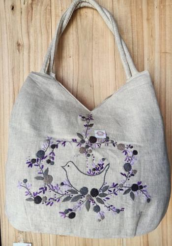 Hand bags linen Bird Grey 