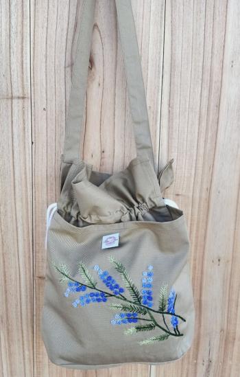 Hand  Bags  cotton kaki sand / blue 