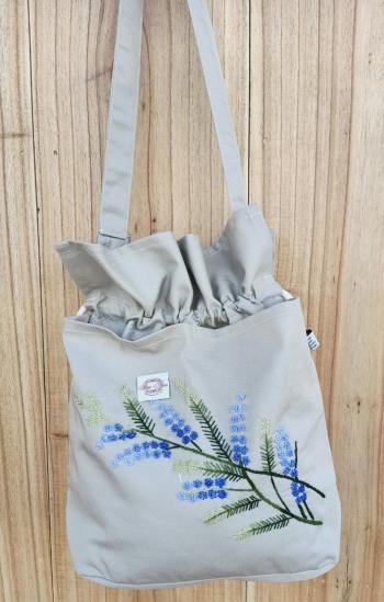 Hand  bags cotton kaki light gery / blue 