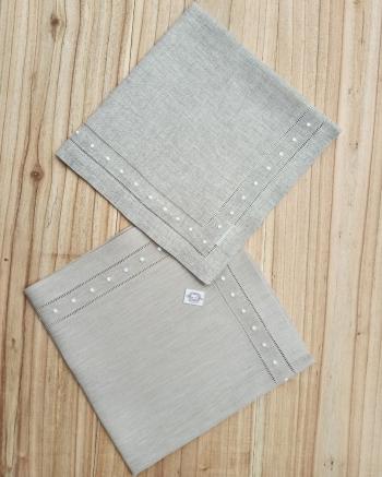 Napkin   linen hemstitch dots 