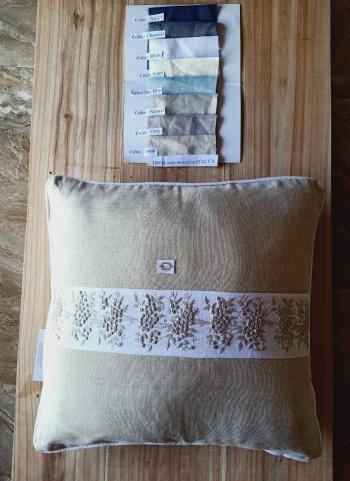 Cushion linen Natural & white 