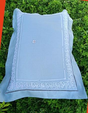 French Knot  Linen  Blue  Duvet cover 