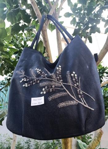 Hand bags linen color black 