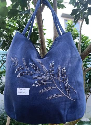 Hang bags linen color Navy 