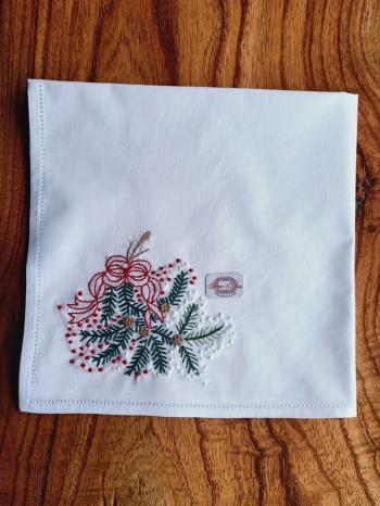 Napkin cotton pine  bough ribon A1