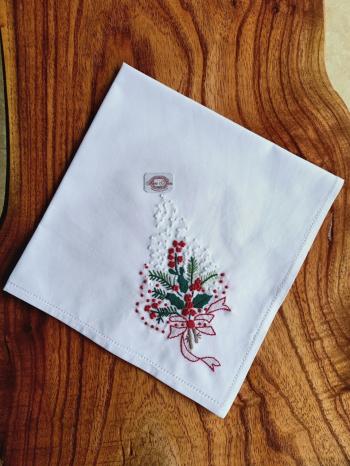 Napkin cotton  Noel ribon 