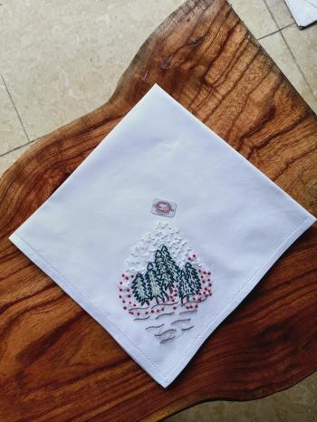 napkin cotton  pine  trees  noel 